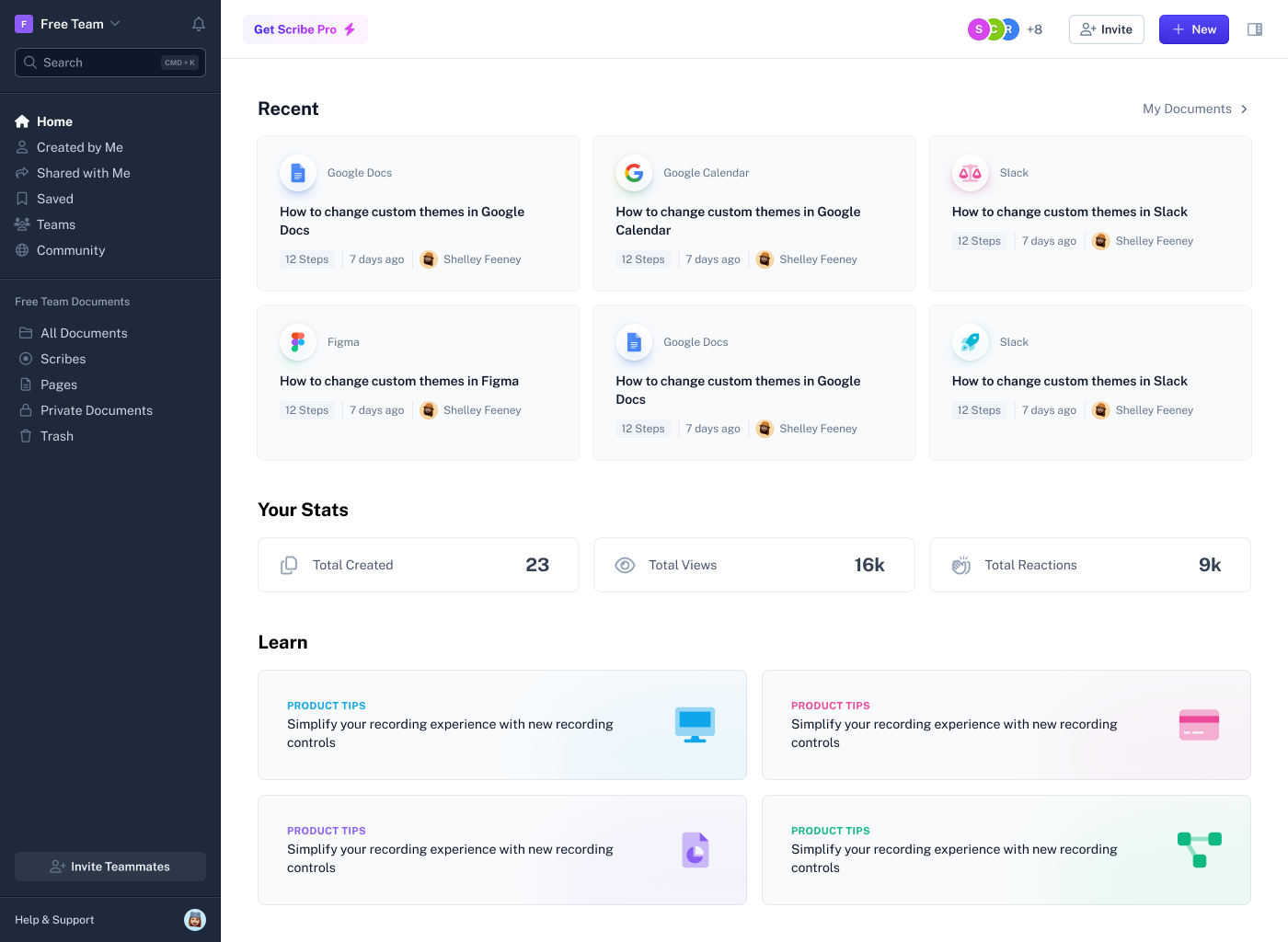 Global navigation dashboard