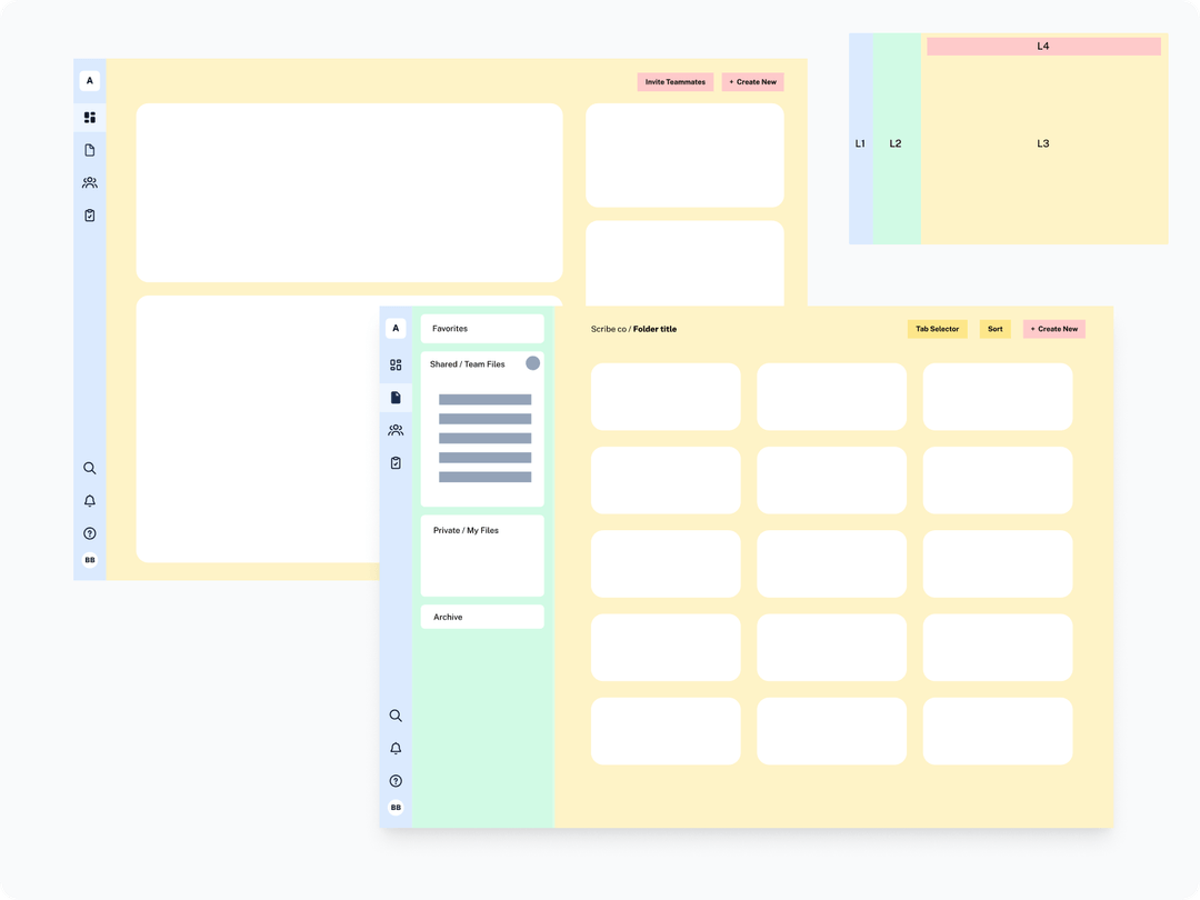 Navigation wireframes